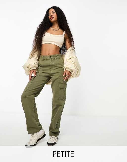 Petite Khaki Tailored Utility Cargo Pants