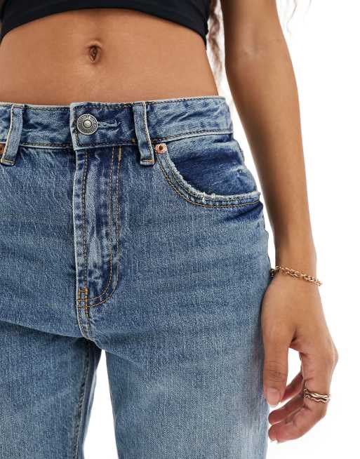 Vintage Wash Jean Marguerite Stradivarius Straight Leg Asos