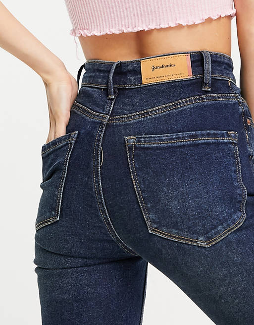 Jeans Stradivarius Petite super high waist skinny jean in dark wash 