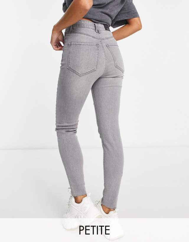 Stradivarius Petite super high waist skinny jean in gray