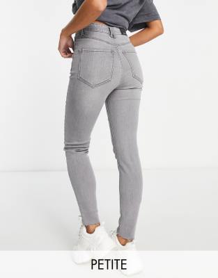 Stradivarius Petite super high waist skinny jean in grey