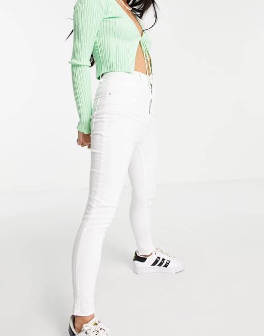 Super high sale rise white jeans