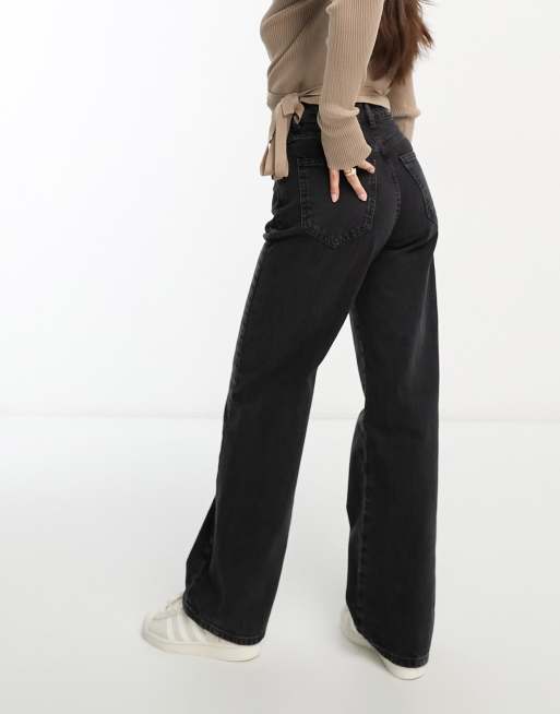 Stradivarius Petite – Svart, slouchy jeans med vida ben , 2 av 5