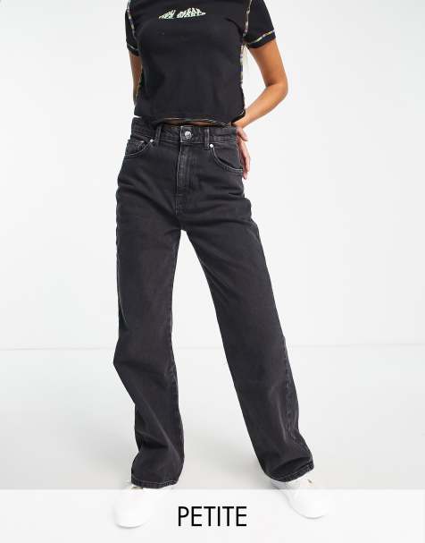 Stradivarius – Petite – Svarta dad jeans i 90-talsstil - view 1