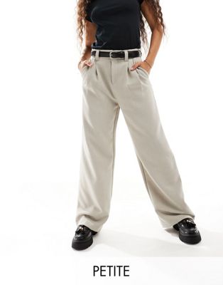 Stradivarius Tailored Belted Pants In Gray