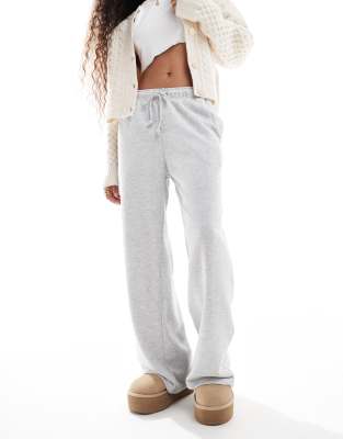 Stradivarius Petite wide leg jogger in grey