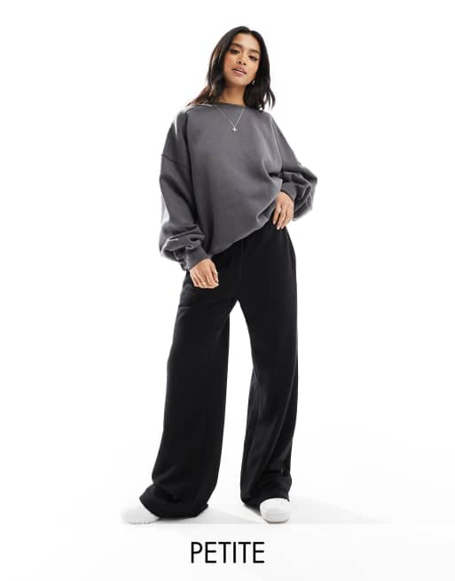 LE CARAMBOLE Women's Black Wide Leg Combed Cotton Sweatpants