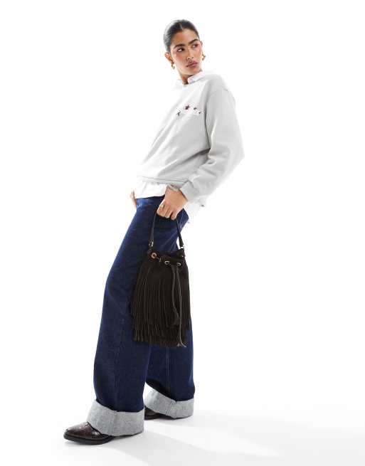 Stradivarius Phoenix slogan sweatshirt in grey ASOS