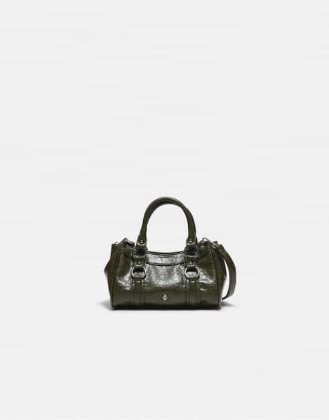 Stradivarius piccola borsa bowling in khaki - view 1