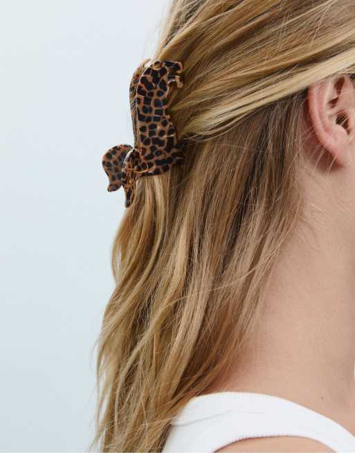 Stradivarius - Pince à cheveux chien - Marron