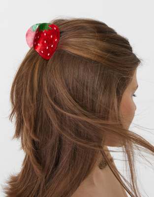 Stradivarius - Pince à cheveux fraises - Rouge