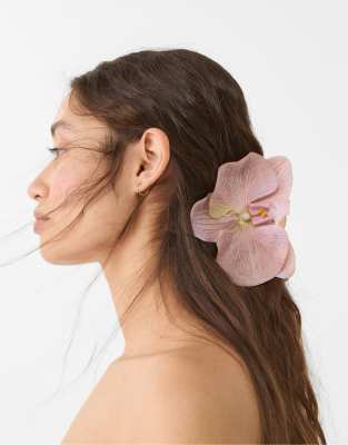3 Pinces à Cheveux Orchidée - Pour Mariage, Mehndi Ou Occasion Spéciale - Rose - Style Vintage - Neuf