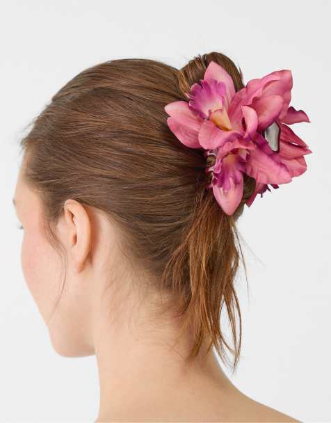 Stradivarius - Pink hårklemme med orkidédesign - view 1