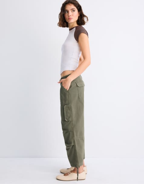 Stradivarius Piraten-Cargo-Hose in Khaki - view 1