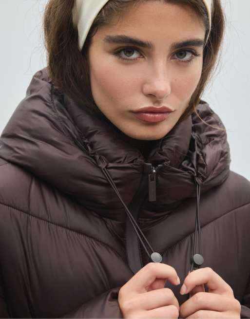 Stradivarius piumino basic marrone, 4 di 7