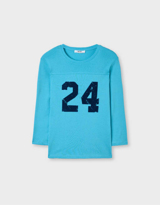 Stradivarius Placement embroidery t-shirt in turquoise, 6 of 7