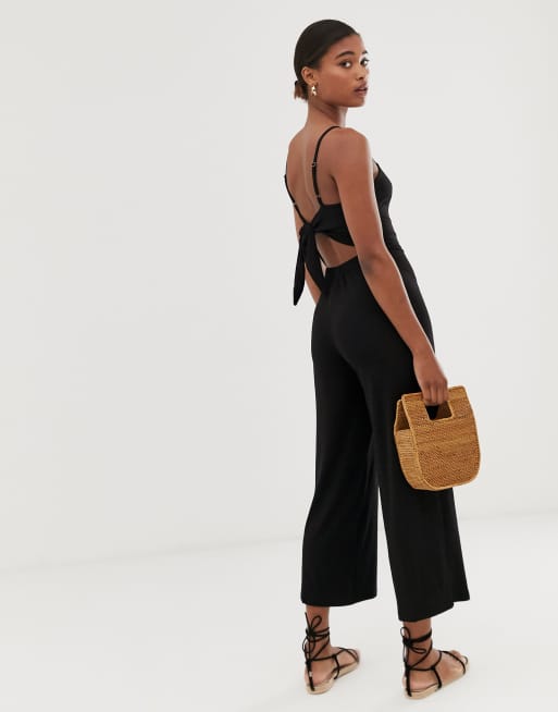 Stradivarius best sale jumpsuit black