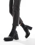[Stradivarius] Stradivarius platform heel ankle boots in black 41 BLACK