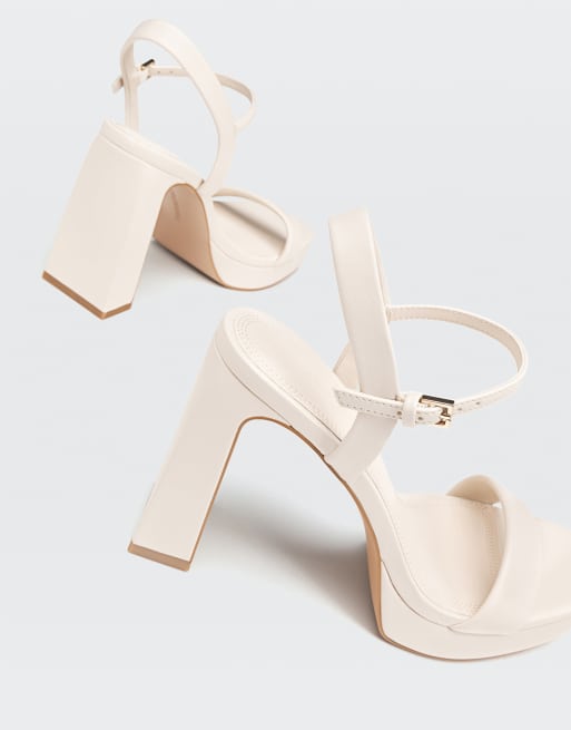 Cream store platform sandals