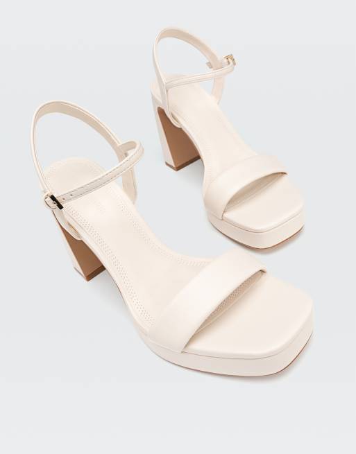 Cream heeled store sandals uk