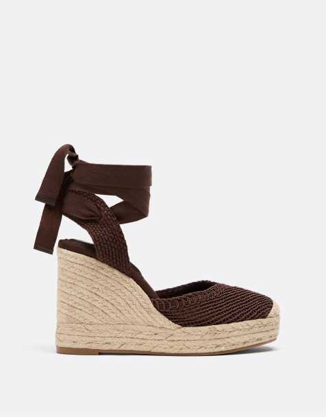 Stradivarius Platform wedge in brown - view 1