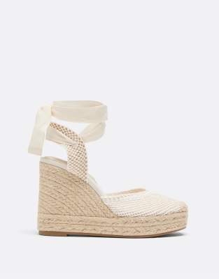  Platform wedge in ecru
