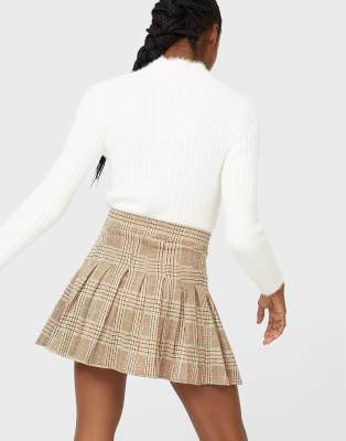 stradivarius plaid skirt