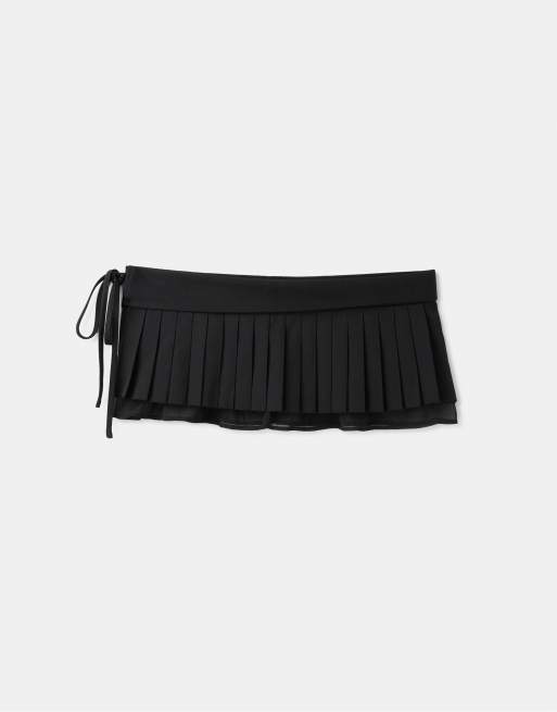 Stradivarius Plissierter Rockgürtel in Schwarz, 3 von 3