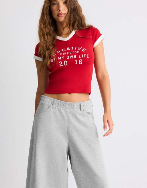Stradivarius plush bermuda short in grijs gemêleerd, 5 van 5