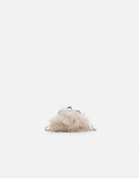 Stradivarius - Pochette en fausse fourrure - Écru - view 1
