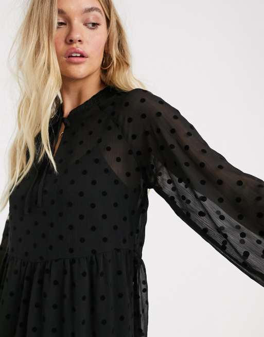 Robe a pois outlet stradivarius