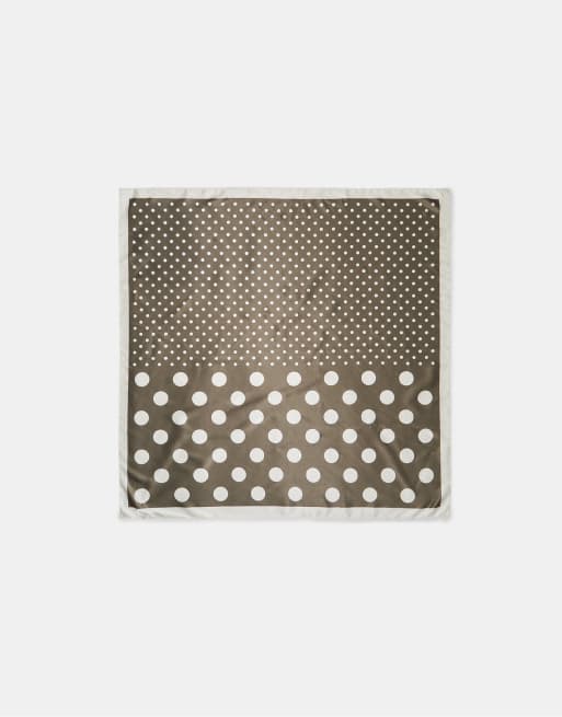 Stradivarius Polka dot scarf in khaki, 2 of 4