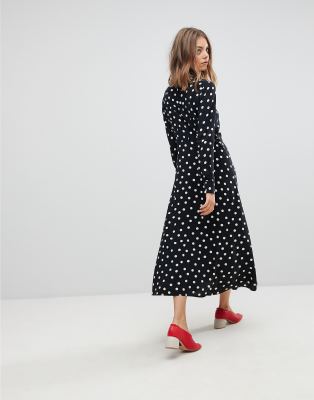 polka dot split dress