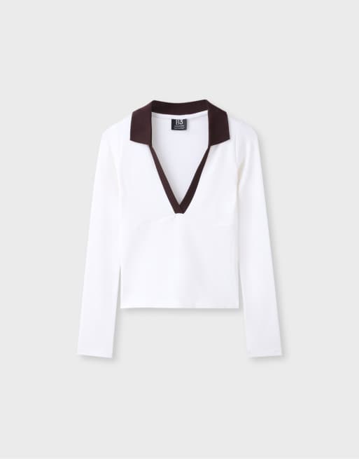 Stradivarius polo stretch en écru, 6 de 7