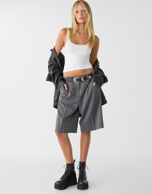 Stradivarius polyamide t-shirt in ecru