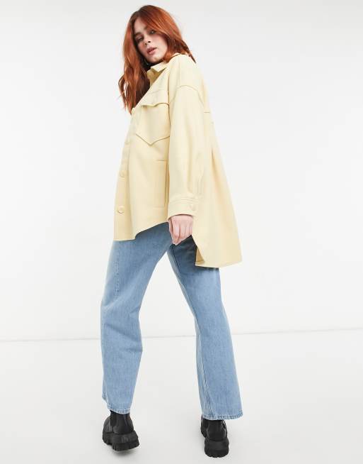 Stradivarius polyester shacket in yellow - YELLOW, 2 of 4