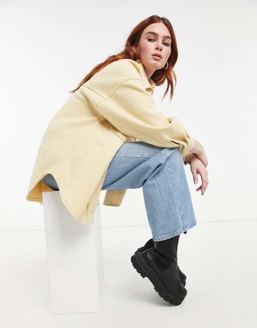 Stradivarius polyester shacket in yellow - YELLOW, 4 of 4