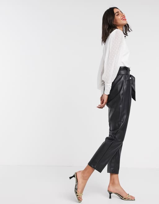 Stradivarius poplin blouse with volume sleeves in white