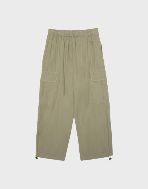 Stradivarius poplin cargobukser i khaki, 7 af 7