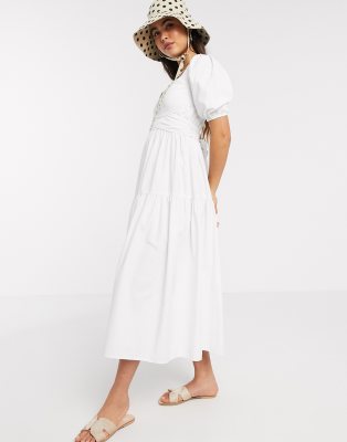 poplin white dress