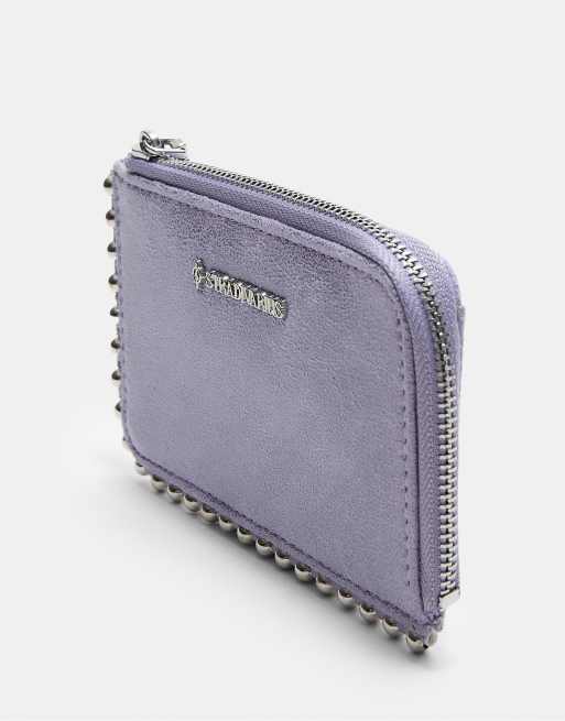 Stradivarius - Portacarte color malva con perline