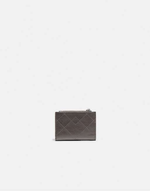 Stradivarius portacarte cucito in grigio scuro, 3 di 4