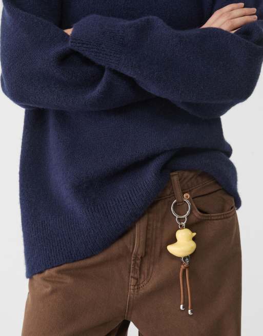 Stradivarius - Portachiavi dorato con charm a forma di paperella