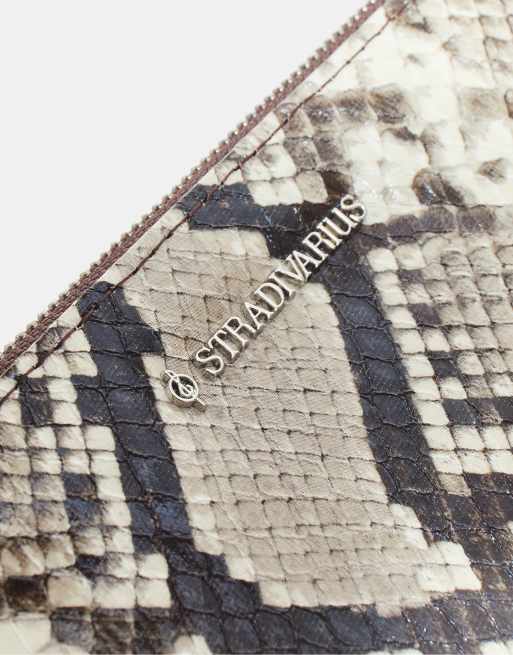 Stradivarius portafoglio basic con stampa snakeskin stone, 3 di 4