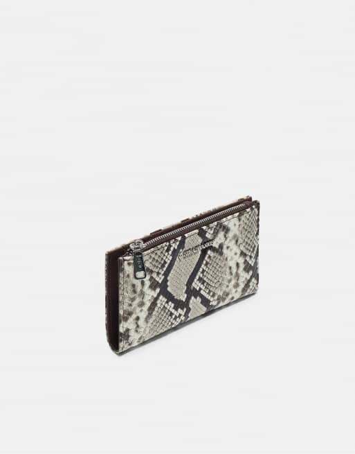 Stradivarius portafoglio basic con stampa snakeskin stone, 4 di 4