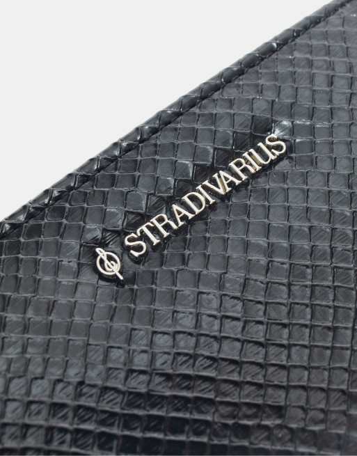 Stradivarius porte-cartes à imprimé serpent noir, 3 de 4