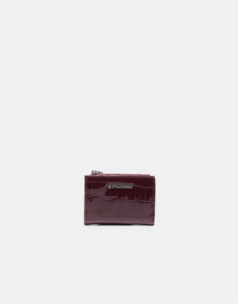 Stradivarius porte-cartes effet croco bordeaux - view 1