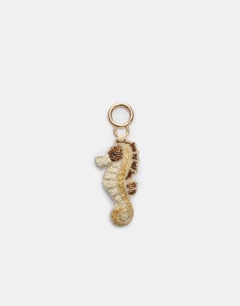 Stradivarius - Porte-clés avec breloque hippocampe - Doré - view 1