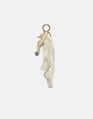 Stradivarius - Porte-clés avec breloque licorne - Blanc