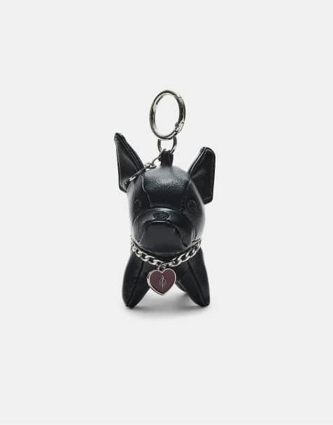 Stradivarius - Porte-clés avec charm chien en similicuir - Noir - view 1